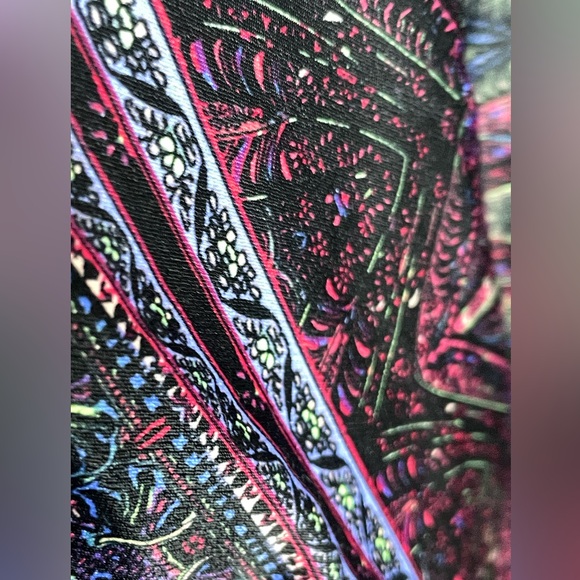 Free People Purple & Black Paisley Bandana Wide Leg Jumpsuit Size 2 - Picture 9 of 17